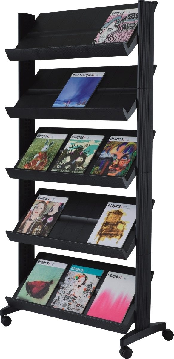 PAPERFLOW Stehsammler Prospektständer Uno HxBxT 167,5x85,5x38,5cm schwarz