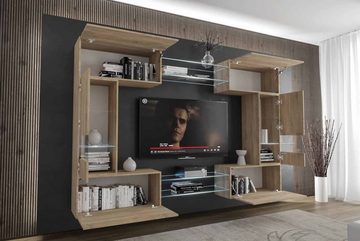 ROYAL24_MARKT Wohnwand - Eine inspirierende Möbelkollektion für moderne Räume., (Komplett Set, 10-St., C29), Elegante Polstermöbel - Komfort und Stil.