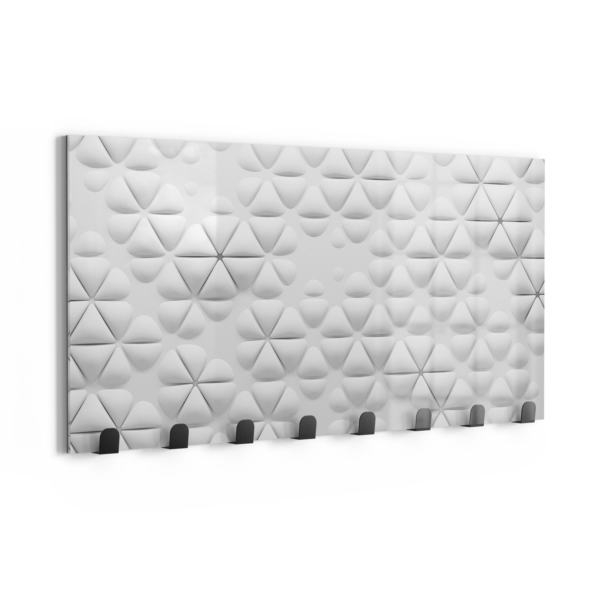 DEQORI Kleiderhaken 'Geometrische Harmonie', Glas Garderobe Paneel magnetisch beschreibbar