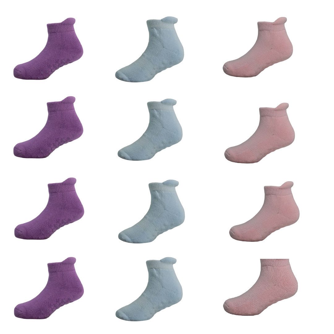 Yalion Kurzsocken 12 paar weiche Kinder Socken mit Halbplüsch in mehreren verschiedenen (12-Paar)