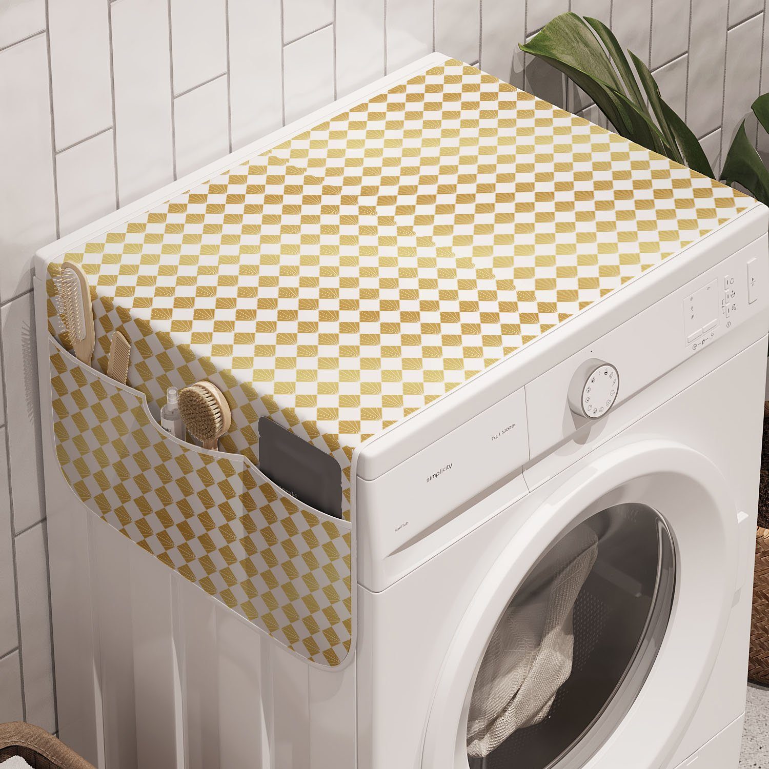 Abakuhaus Badorganizer Anti-Rutsch-Stoffabdeckung für Waschmaschine Inspired Art Sea Modern Trockner, Deco und Shells