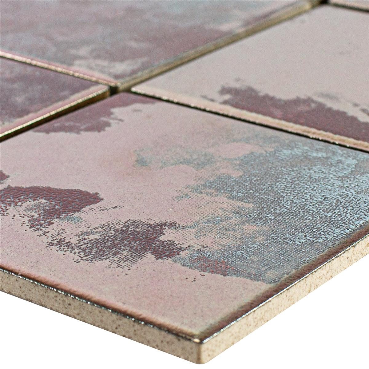 Mosafil Mosaikfliesen Keramikmosaik Fliesen Moreno Bunt, Keramik 30.700x30.700, bunt, Verlegefertig auf ein Netz geklebt - Frostsicher - Wasserfest