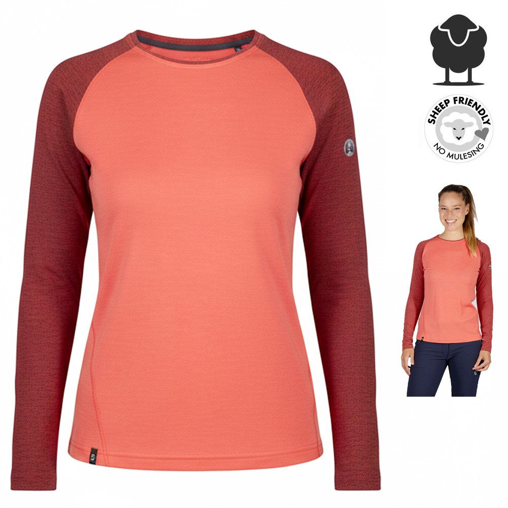 Maul Langarmshirt Maul - Eibelkopf Fresh Merino langarm Shirt Wollshirt Longshirt, coral