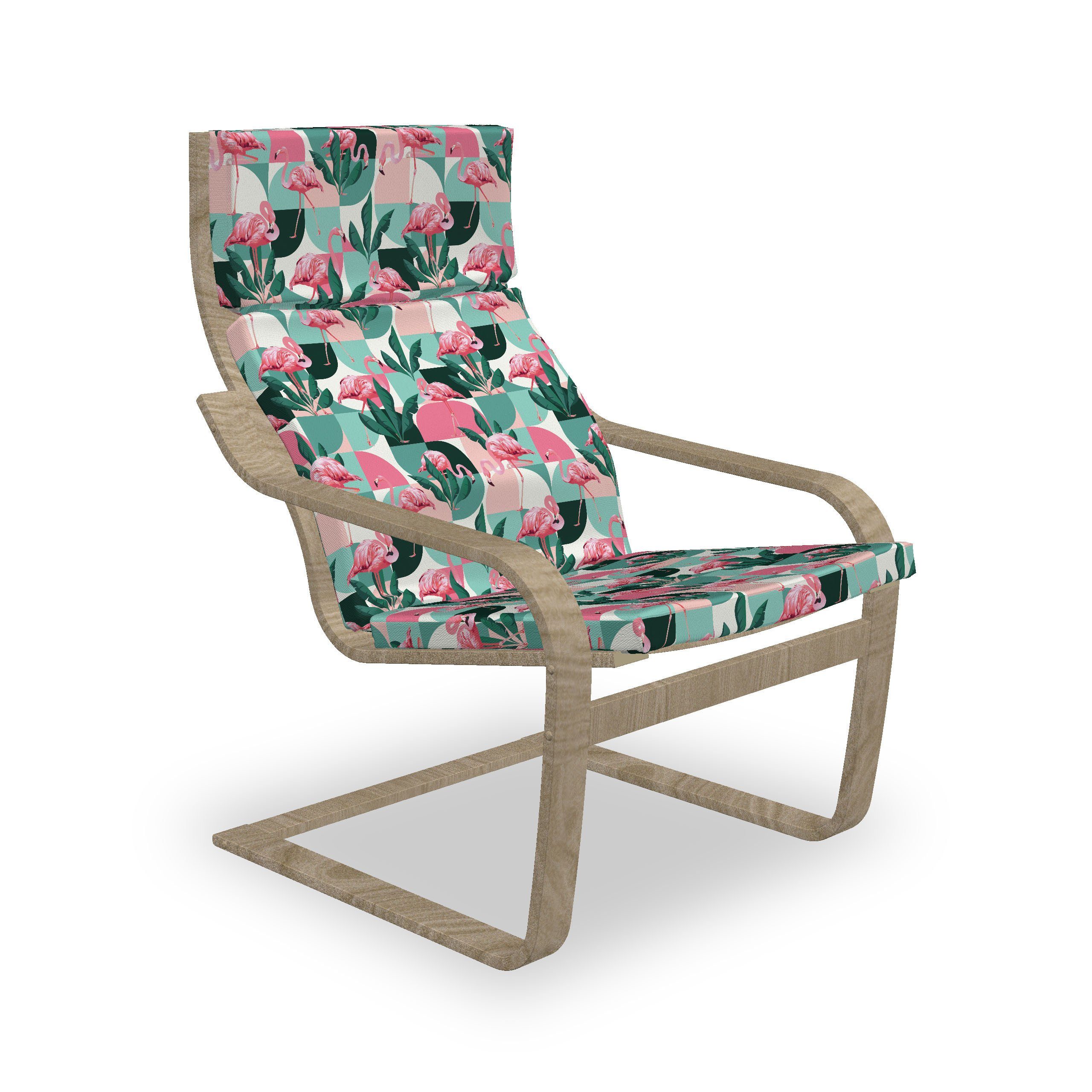 Abakuhaus Stuhlkissen Sitzkissen mit Stuhlkissen mit Hakenschlaufe und Reißverschluss, Flamingo Moderne tropische Vogel-Kunst