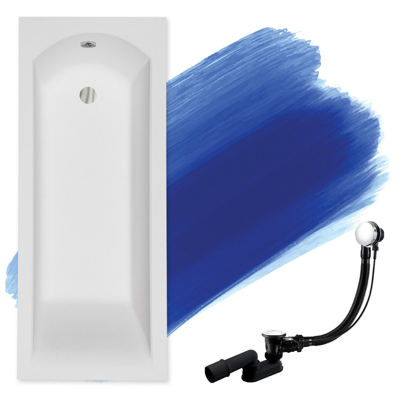 KOLMAN Badewanne Rechteck Shea 170x70, Ablaufgarnitur günstig online kaufen