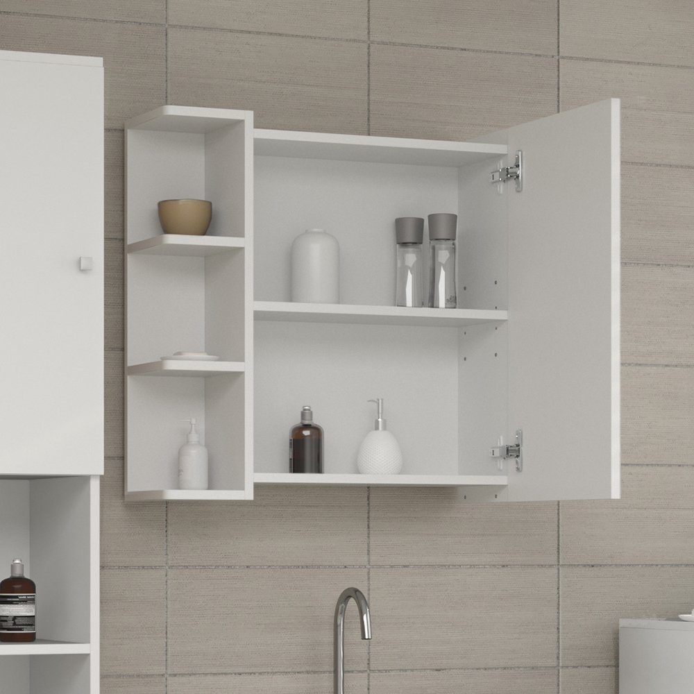 Vicco Badezimmerspiegelschrank Fynn, Weiß, 62 x 64 cm (1-St) – Bild 5 von 5
