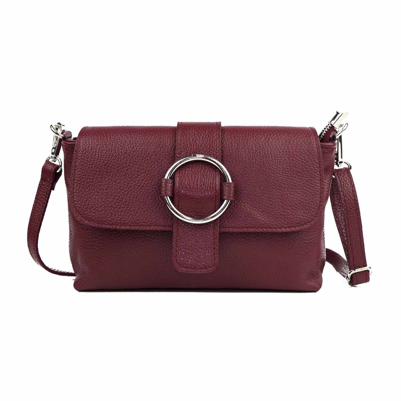 ITALYSHOP24 Schultertasche MADE IN ITALY Damen Leder Tasche Umhängetasche Cross Over Body Clutch, Messenger Bag Brusttasche Hüfttasche Freizeit Abendtasche Smartphone