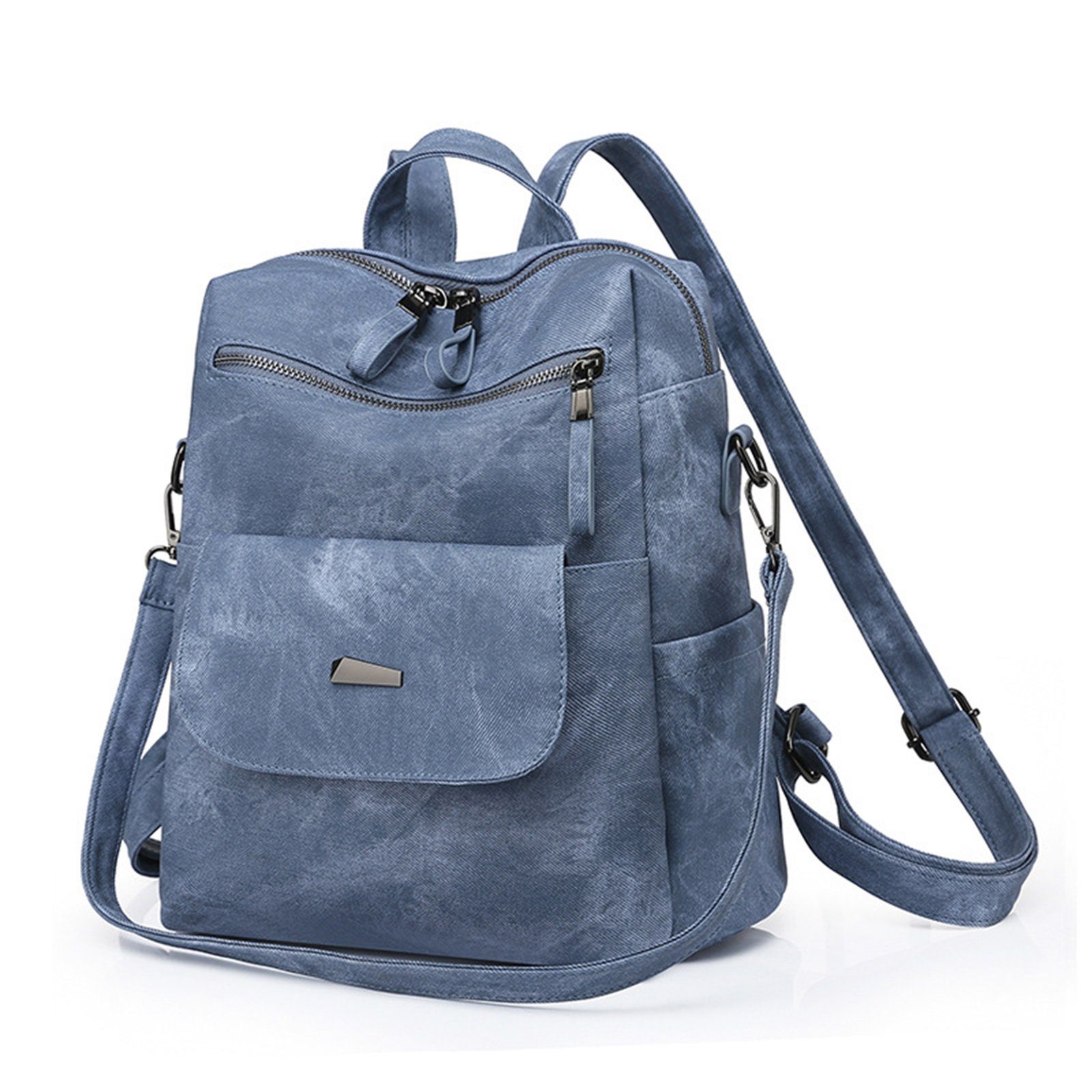 Business Rucksack Arbeit Lederrucksack Herren für Freizeit Vintage, Rucksack), Notebook Reiserucksack Reisen Tasche, Schulrucksack Leder CM, Jungen Laptoprucksack Laptop Schule OKWISH Blau (30x28x15 Teenager Damen Schultertasche,