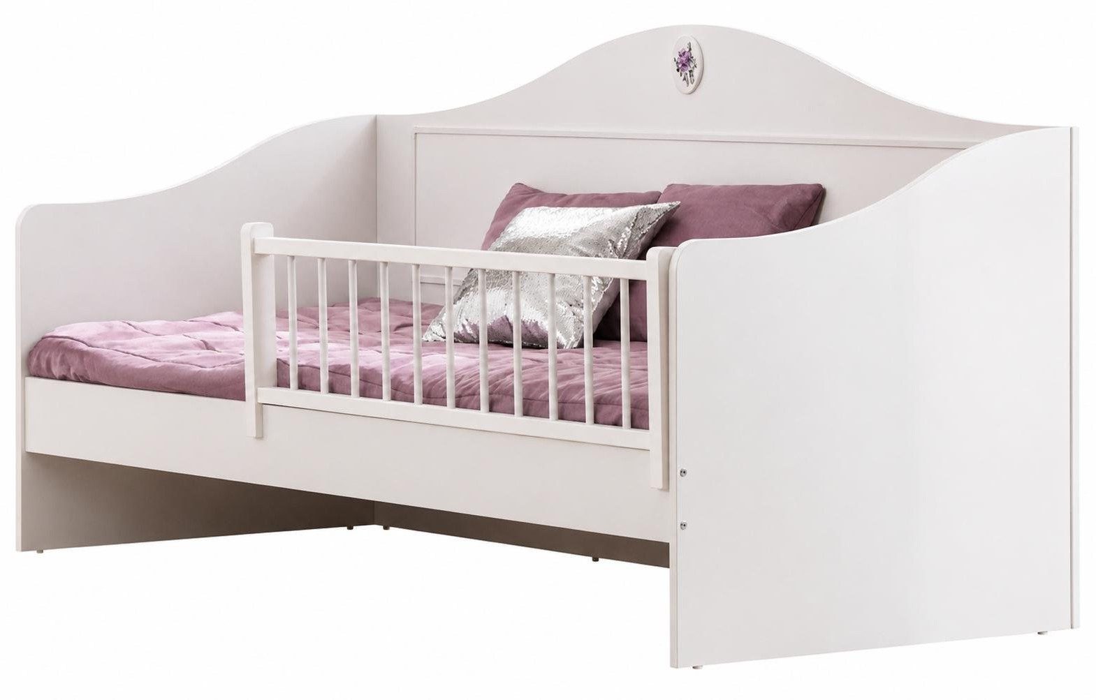 Xlmoebel Kinderbett Kinderbett Weiß Holz Rausfallschutz Modern Mädchenzimmer (1-tlg., 1-tlg)