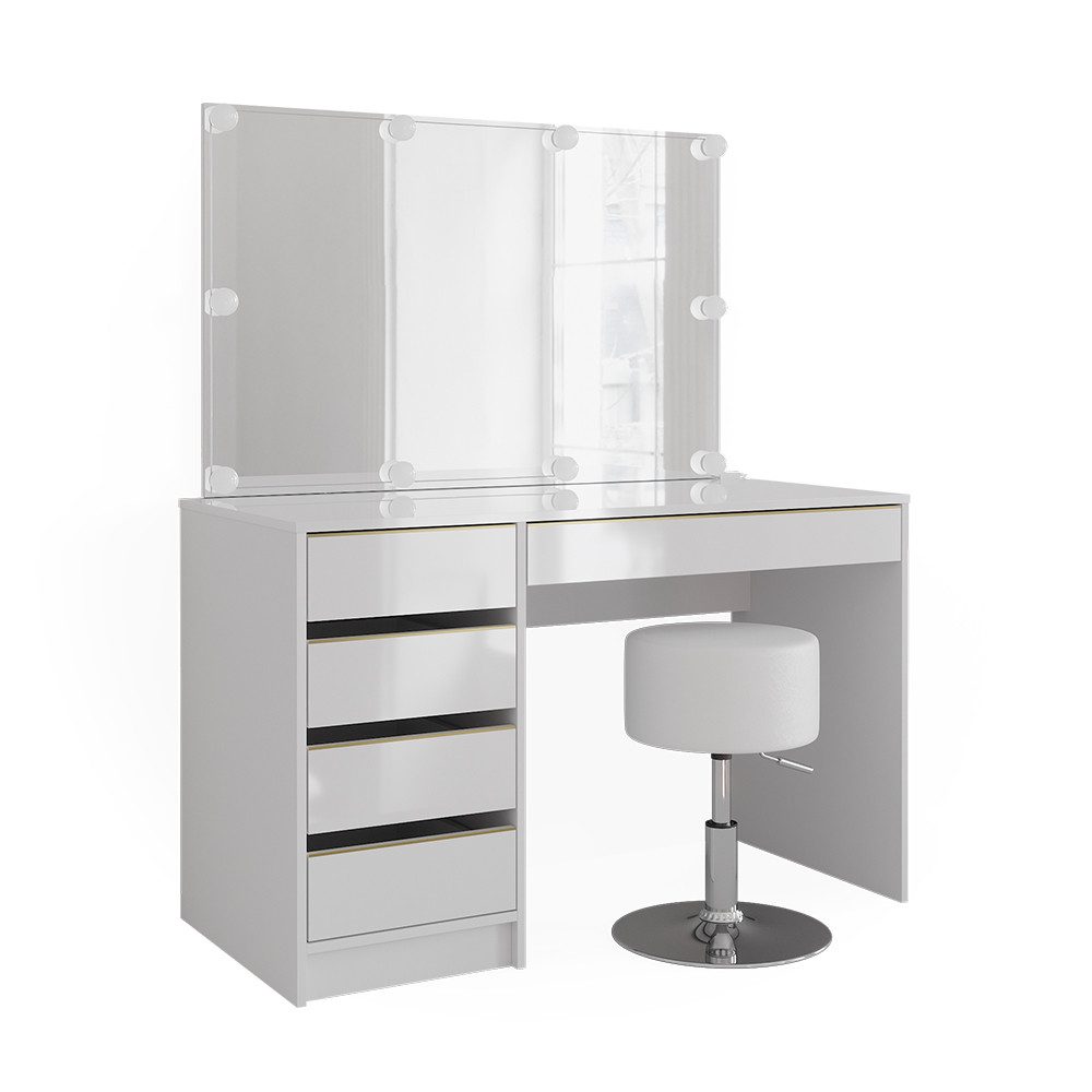 Vicco Schminktisch Sherry, Weiß/Gold, 120 cm günstig online kaufen