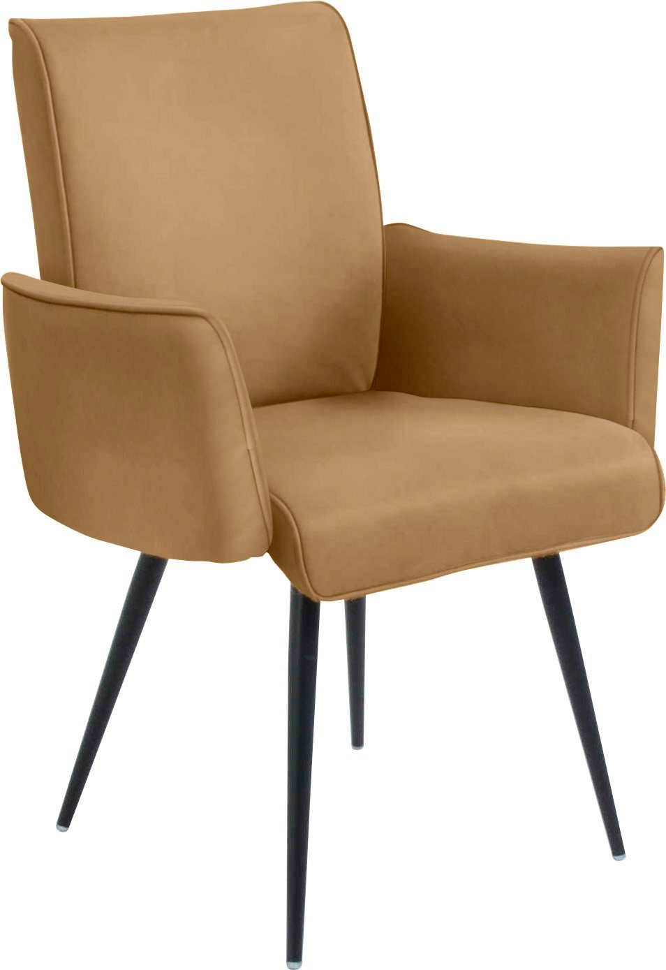 K+W Komfort & Wohnen Armlehnstuhl Giacomo I (1 St), 4- Fuß-Armlehnenstuhl mit umlaufenden 4mm Keder am Rücken und Sitz | Stühle