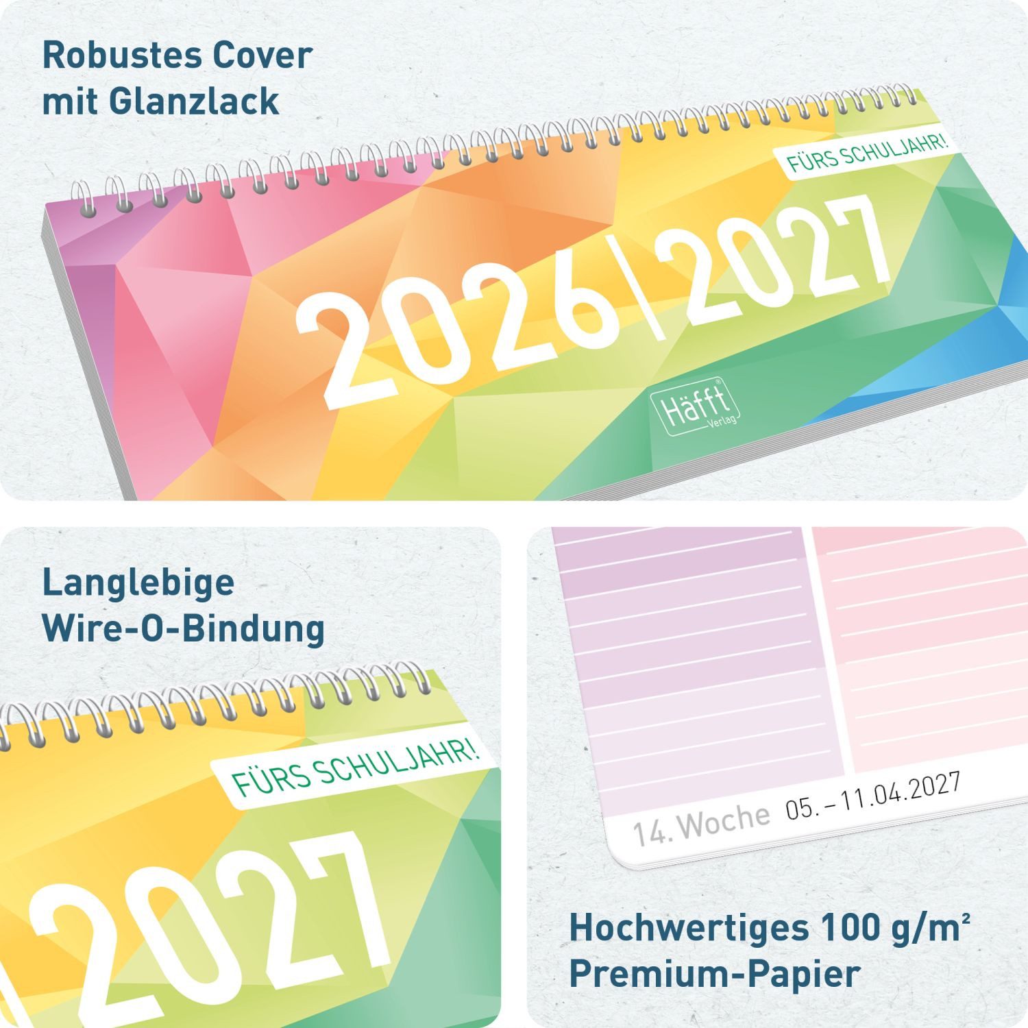 Häfft Lehrerkalender Tischkalender Schuljahr 2026/2027
