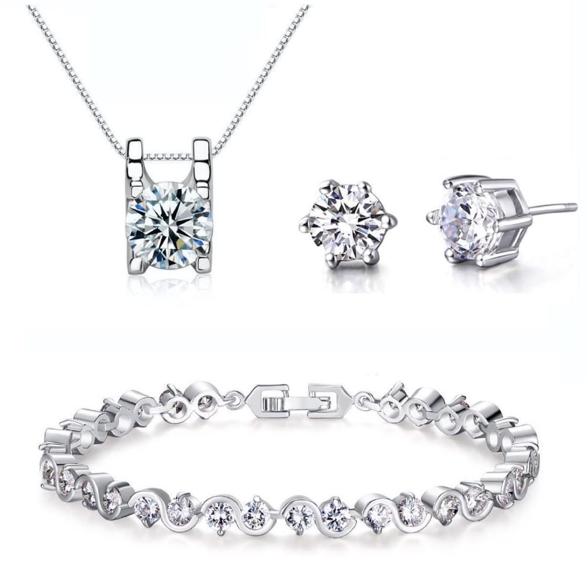 Kim Johanson Schmuckset Diana (Set, 3-tlg), mit Zirkonia, aus 925 Silber un günstig online kaufen