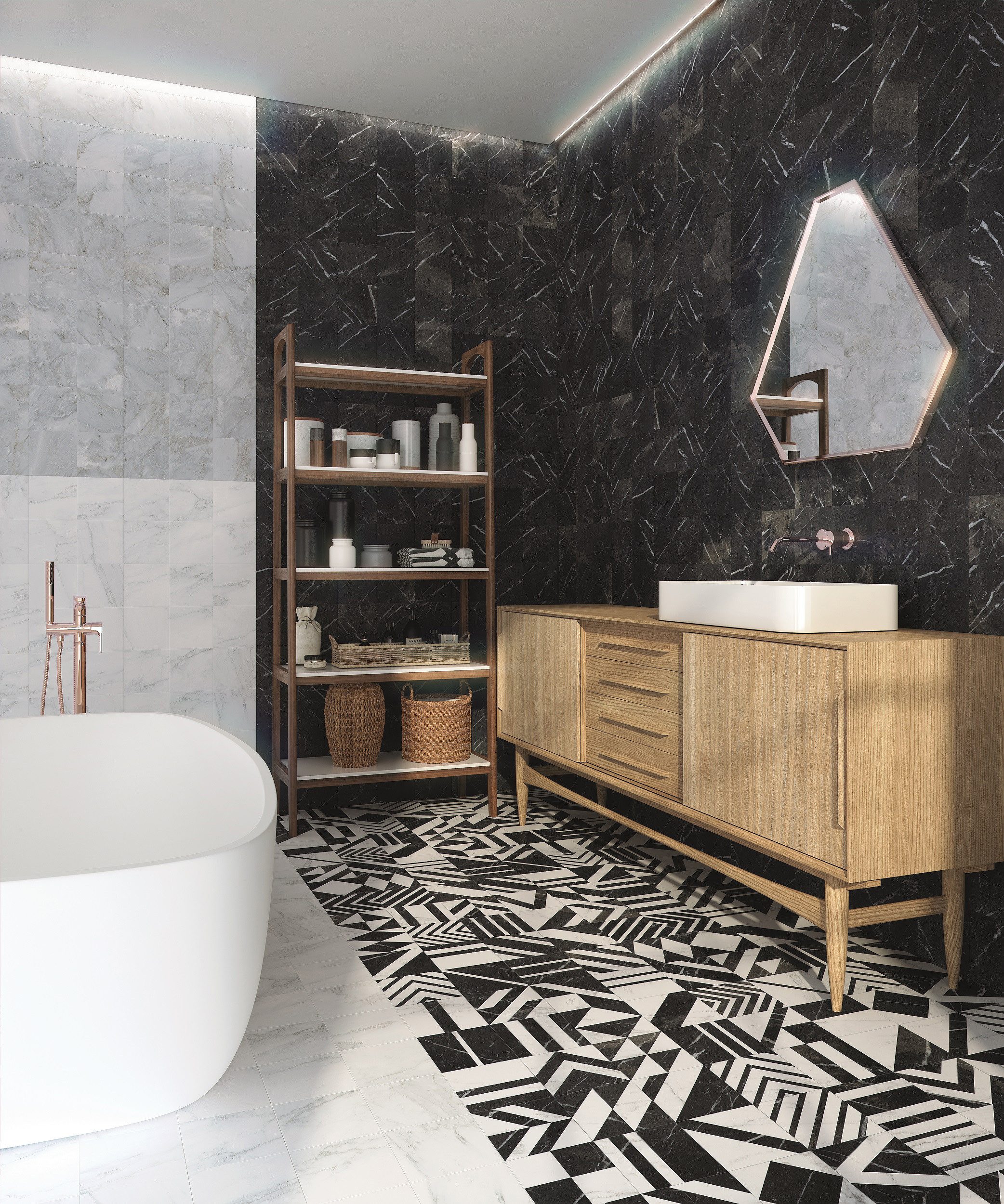 BOXTEC Bodenfliese MARBLE VERSA 16.5 x 16.5 Feinsteinzeug Wand- und Bodenfliese, Feinsteinzeug 16.5x16.5, Grau