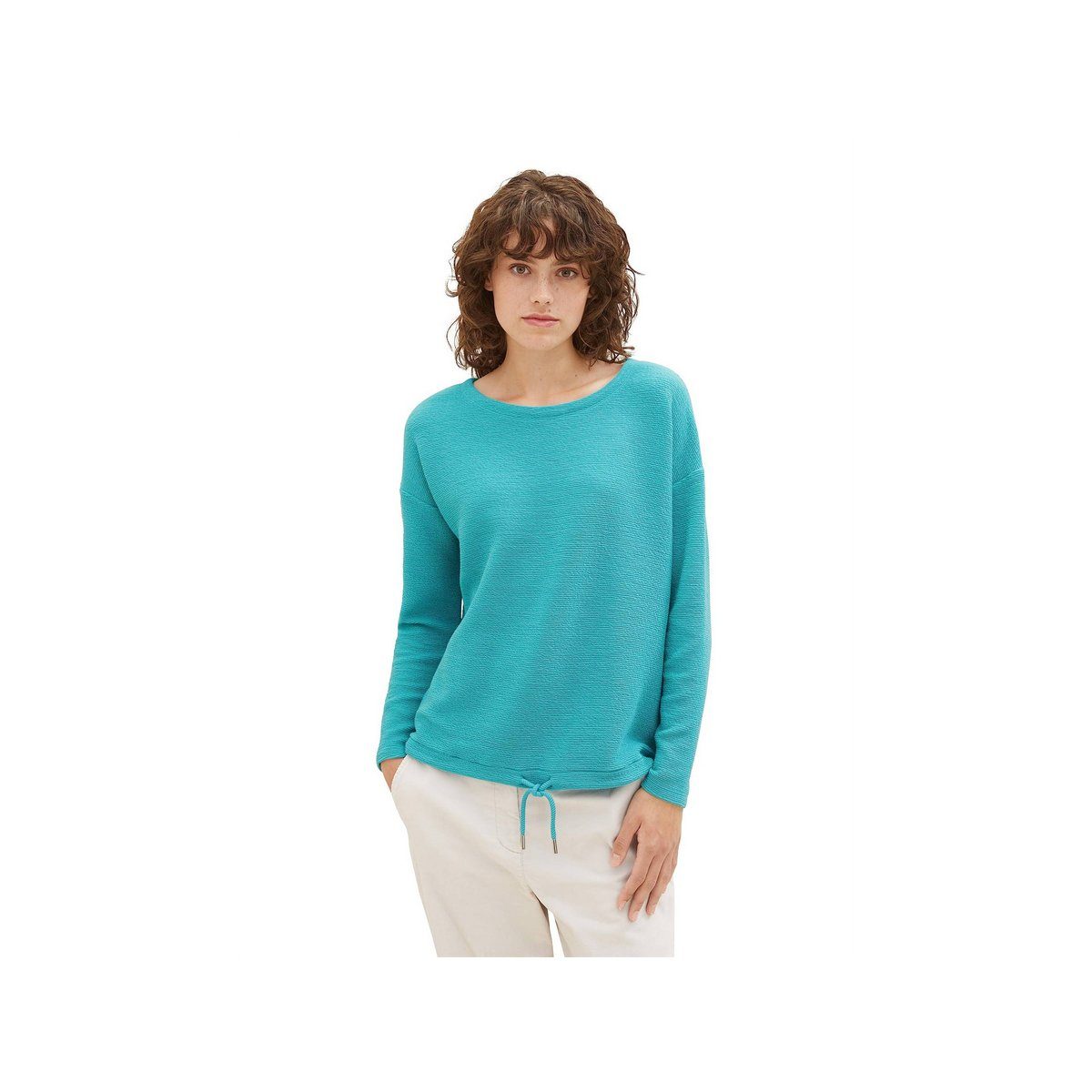 Sweatshirt Summer (1-tlg) TAILOR textil Teal gelb TOM passform