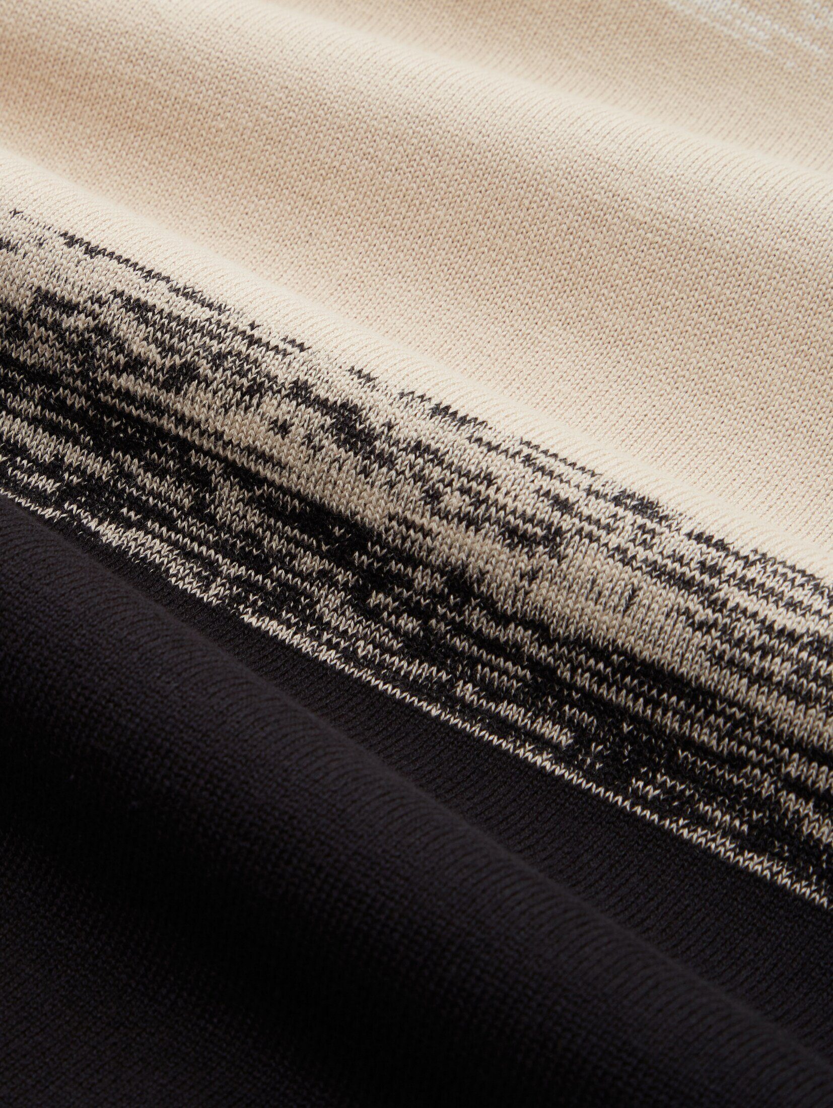 Strickpullover black ecru Mehrfarbiger Strickpullover stripe Denim TAILOR TOM gradient