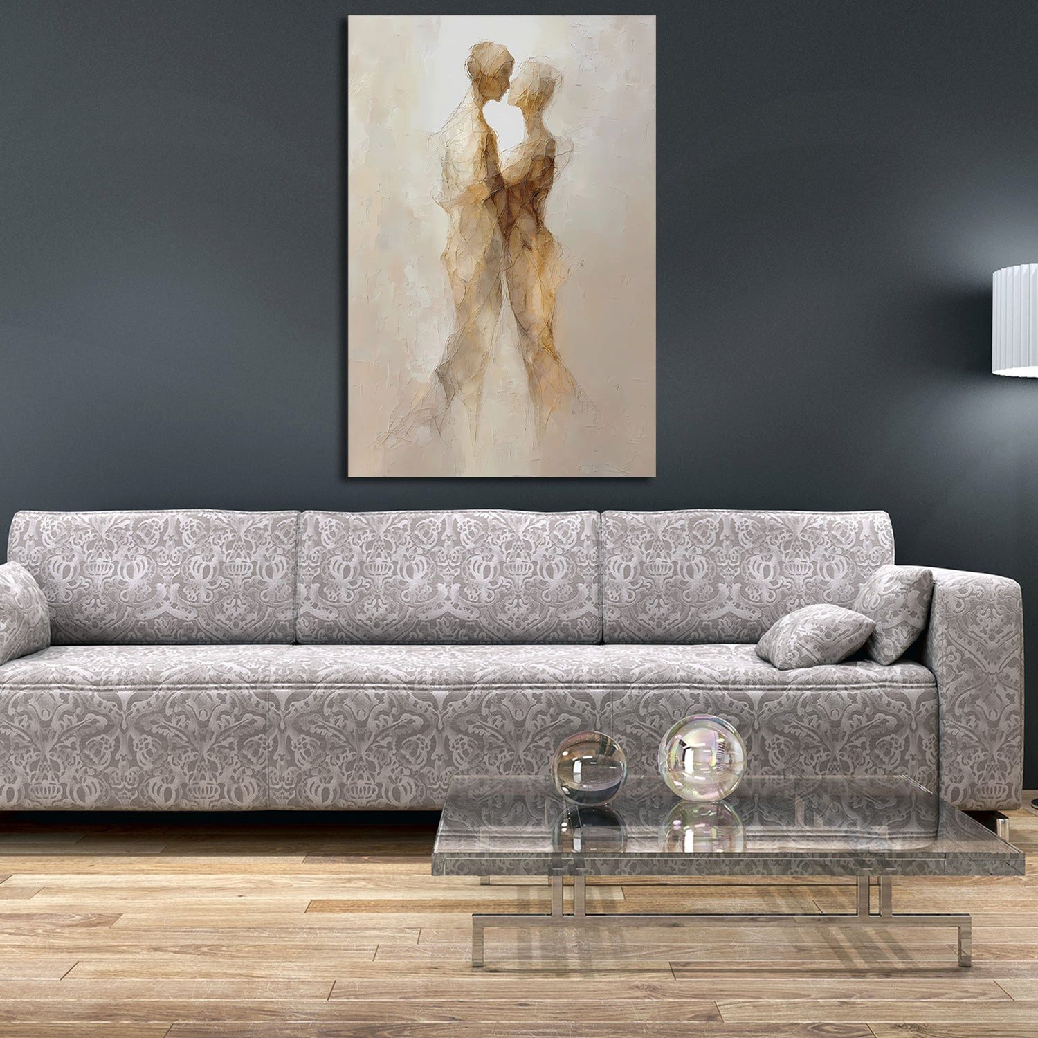Artedinoi Leinwandbild Umarmung minimalistisch abstrakt Wandbild Leinwandbild Kunstdruck XL W, Umarmung, minimalistisch