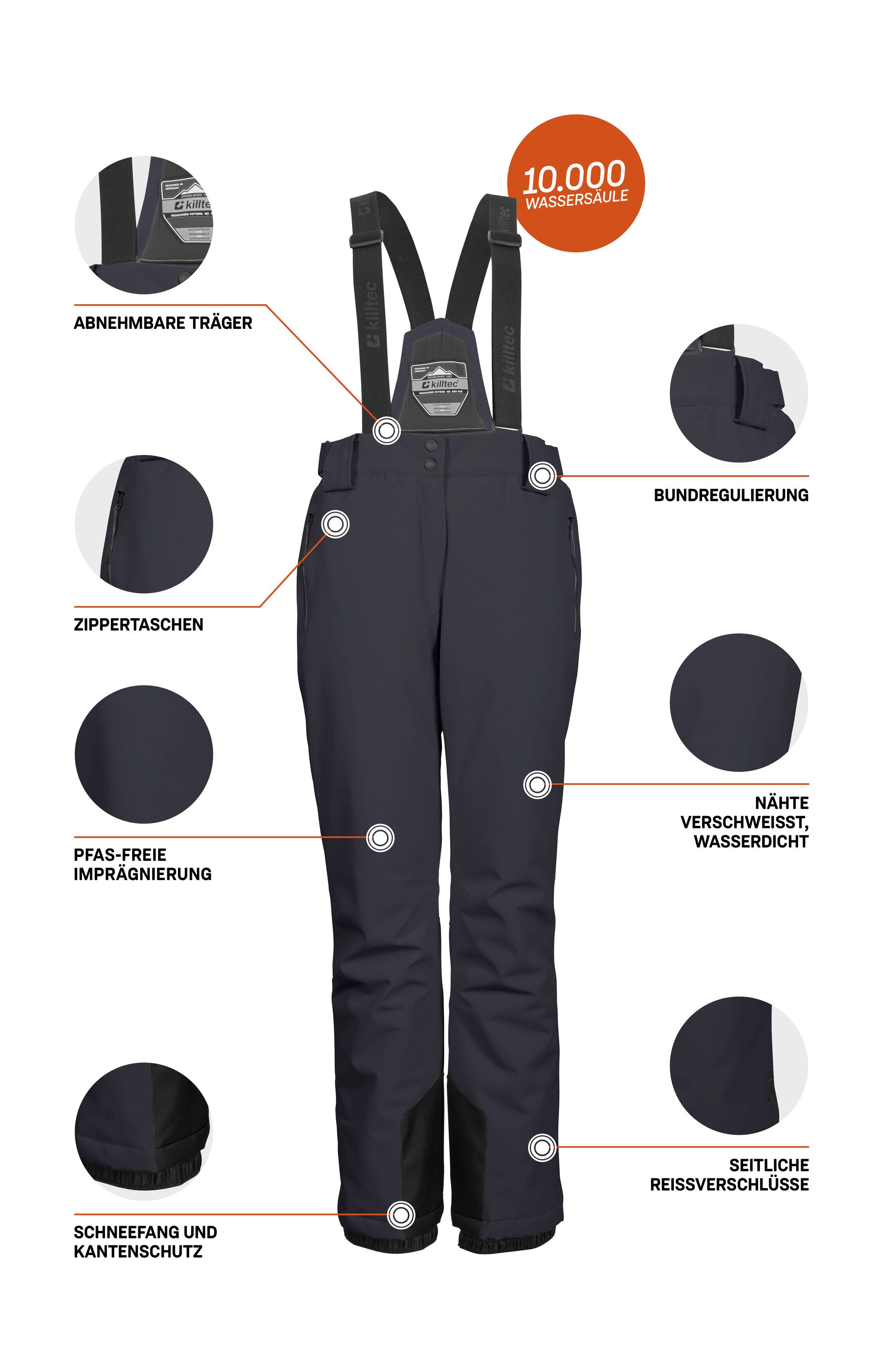 Killtec Skihose KSW 249 WMN SKI PNTS Wind- und wasserdicht, verstellbar, Teflon EcoElite™-Imprägnierung – Bild 5 von 5