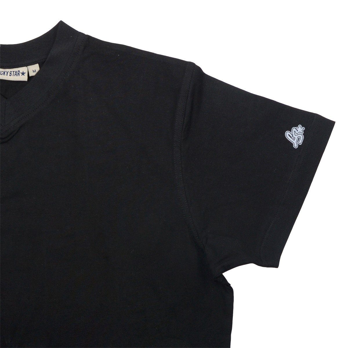 Lucky Lucky Star V-Shirt Star V-Ausschnitt von T-Shirt schwarzes Übergrößen