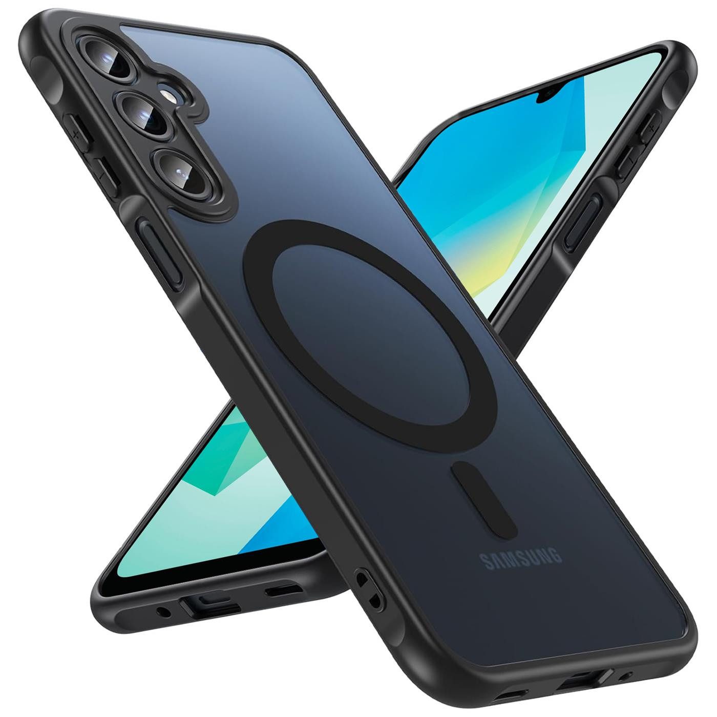 CoolGadget Handyhülle Magnet-Hülle für Samsung Galaxy A16 5G Schutzhülle magnetisch 6,7 Zoll, Hülle Matt Stoßfest kompatibel mit QI-Laden Zubehör Kameraschutz Case