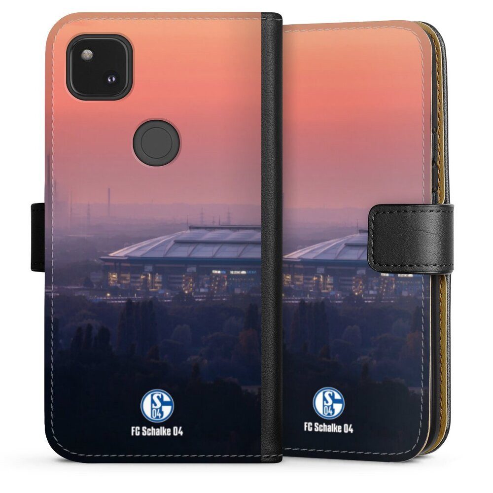 DeinDesign Handyhülle Stadion FC Schalke 04 Offizielles Lizenzprodukt Schalke 04 Stadion, Google Pixel 4a Hülle Flip Case Klapphülle Handytasche Leder