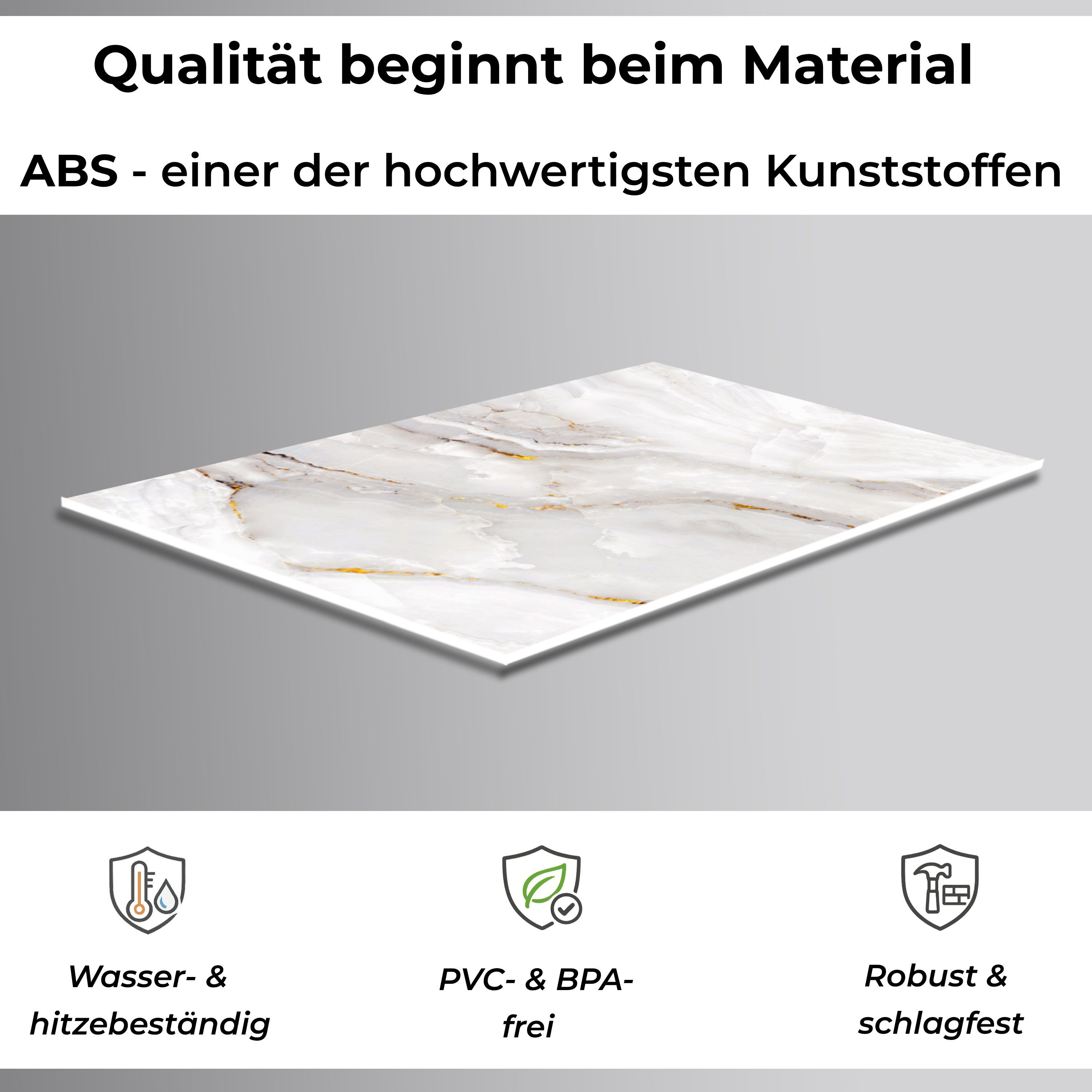 Rodnik Küchenrückwand Marmor Gold, monolithische ABS-Platte mit Direktdruck, formstabil und langlebig