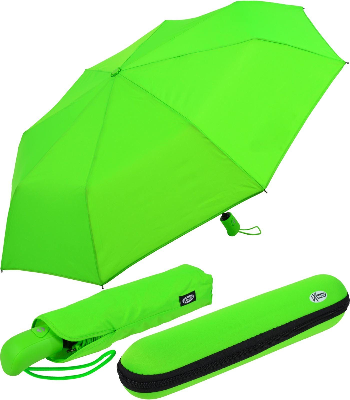 iX-brella Taschenregenschirm First Class Automatikchirm mit Etui - sturmfest, windfest