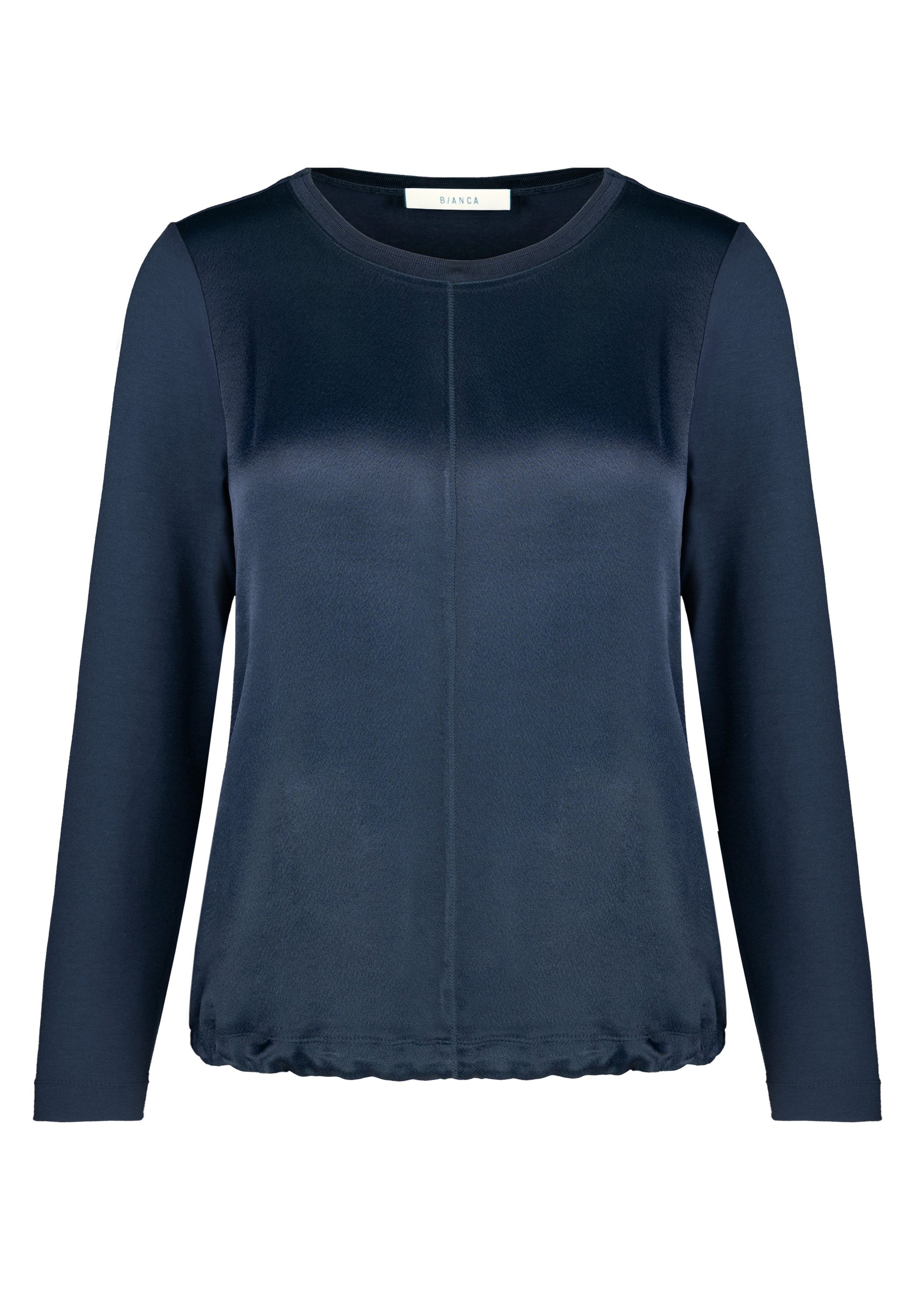 bianca Rundhalsshirt CHARLINE aus modernem Materialmix günstig online kaufen