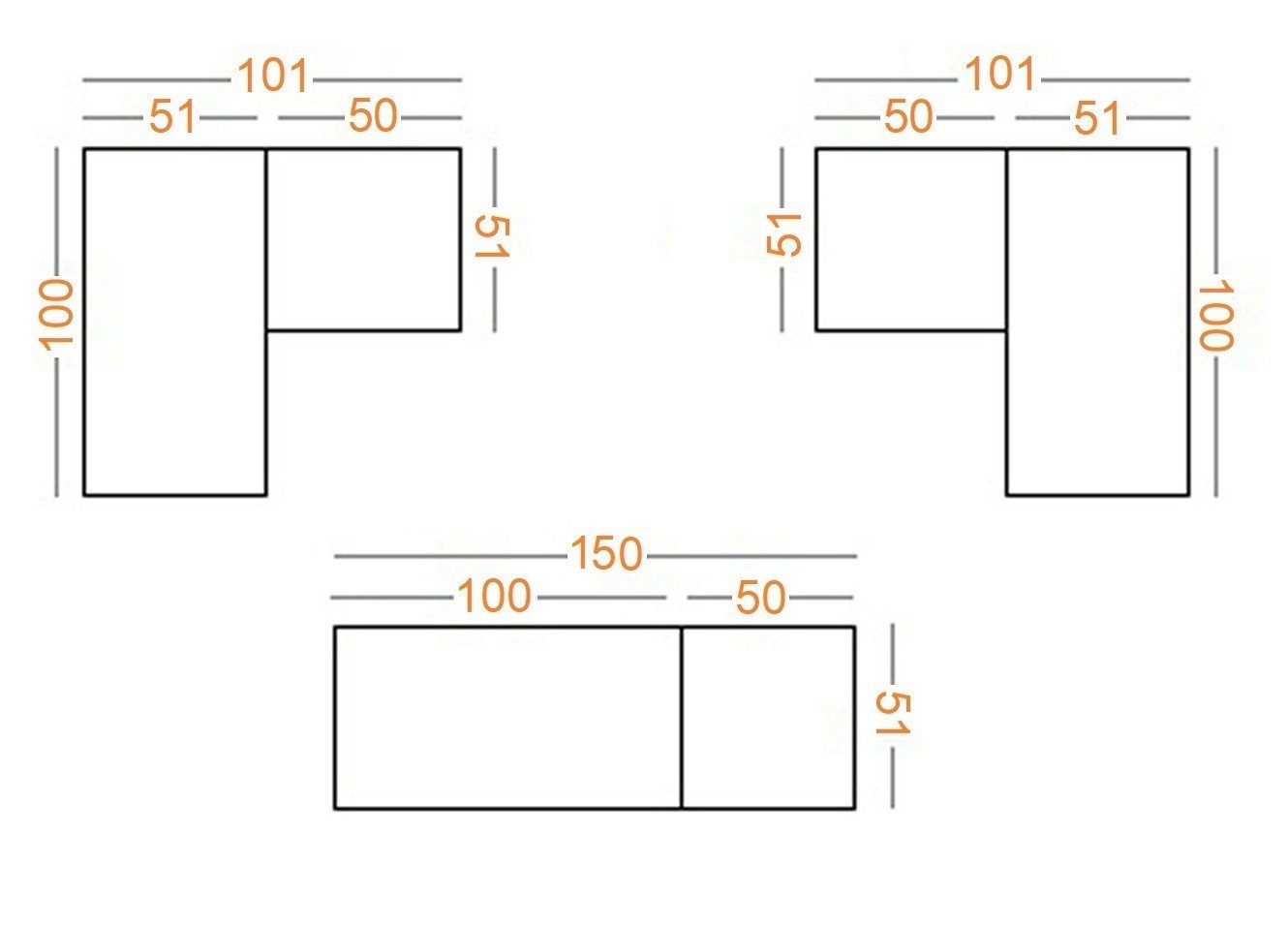Marmex Möbel Garderobenschrank TRES N/B Garderobenschrank offener Kleiderschrank 101/150x206x51 (2-St) Modulschrank, Eckkleiderschrank, Kleiderstangen