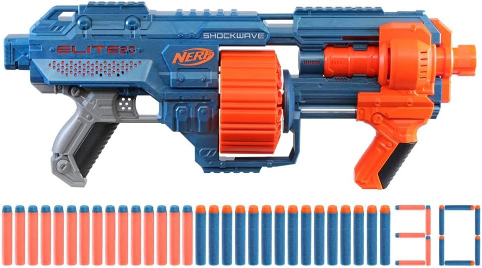Blaster Elite 2.0 Shockwave RD-15 Blaster, 30 Nerf Darts