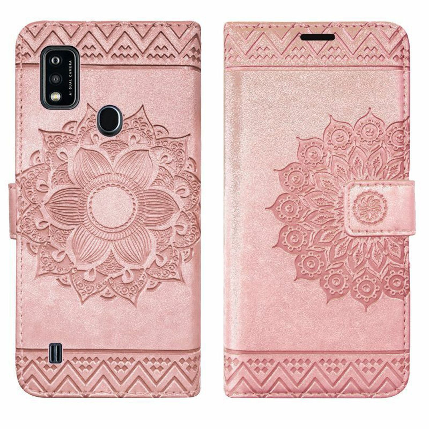 betterfon Handyhülle Handytasche für ZTE Blade A51 Klapphülle Rosegold, Wallet Case mit Kartenfächern Magnetverschluss und weicher Innenhülle