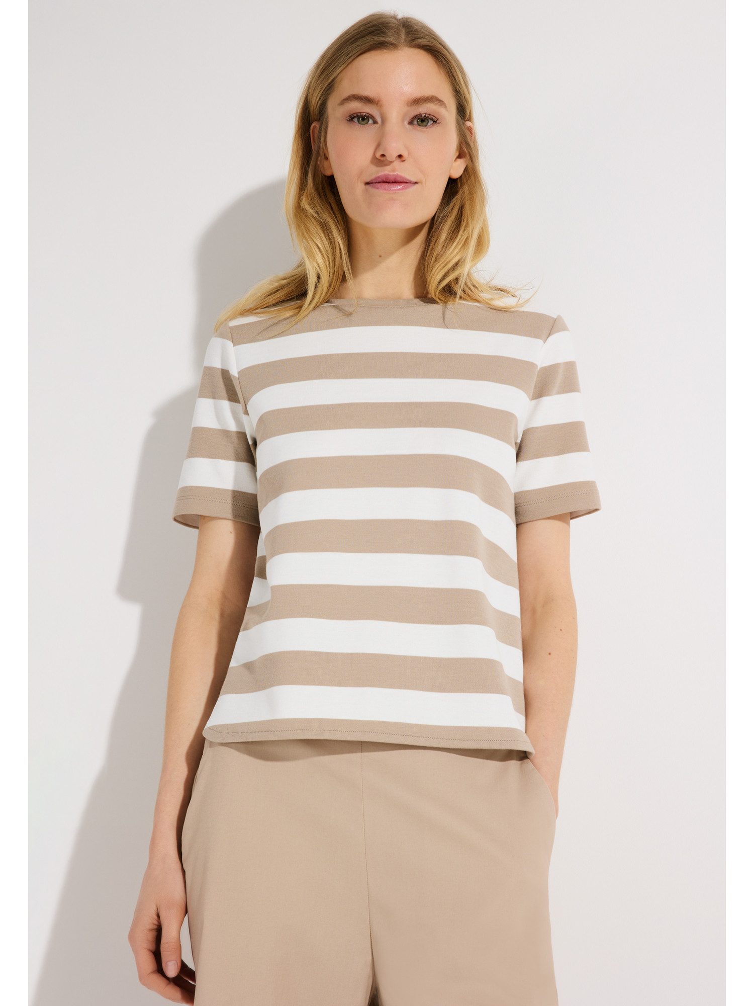 MORE&MORE Kurzarmshirt Heavy Jersey-Shirt, gestreift, boxy günstig online kaufen