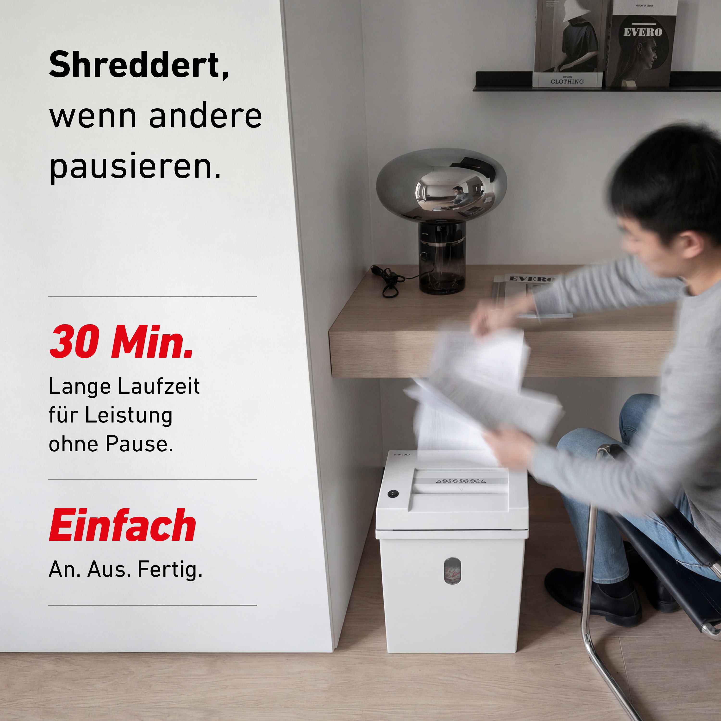 IDEAL Aktenvernichter IDEAL Shredcat 8200 CC, 4 x 40 mm Partikelschnitt, Sicherheitsstufe P-4, bis 16 Blatt, 21 l Auffangvolumen, DSGVO-konform