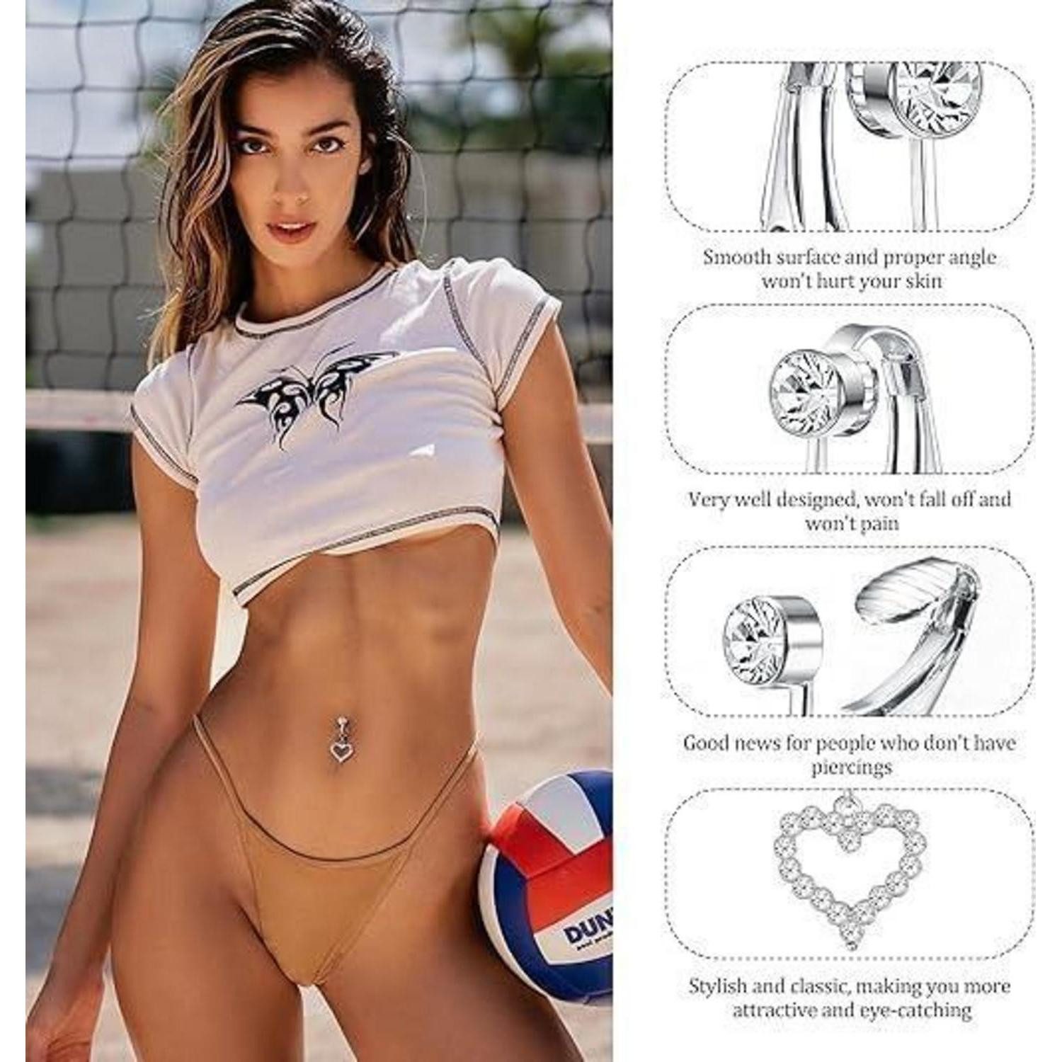 LOLIAS Bauchnabelpiercing 6 Stück Clip On Bauchnabel Piercing Chirurgenstahl Falsch Belly