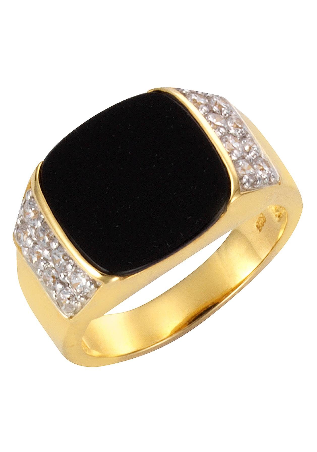 Firetti Fingerring Schmuck Geschenk Silber 925 Herrenring Siegelring Achat, mit Achat, Zirkonia (synth)