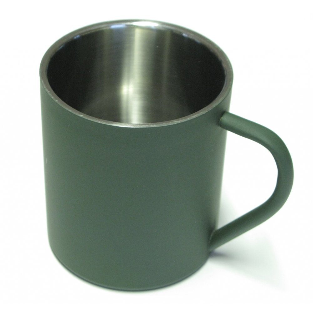 A. Blöchl Thermobecher Tasse, Edelstahl doppelwandig 0,22 ltr. oliv neu, Edelstahl