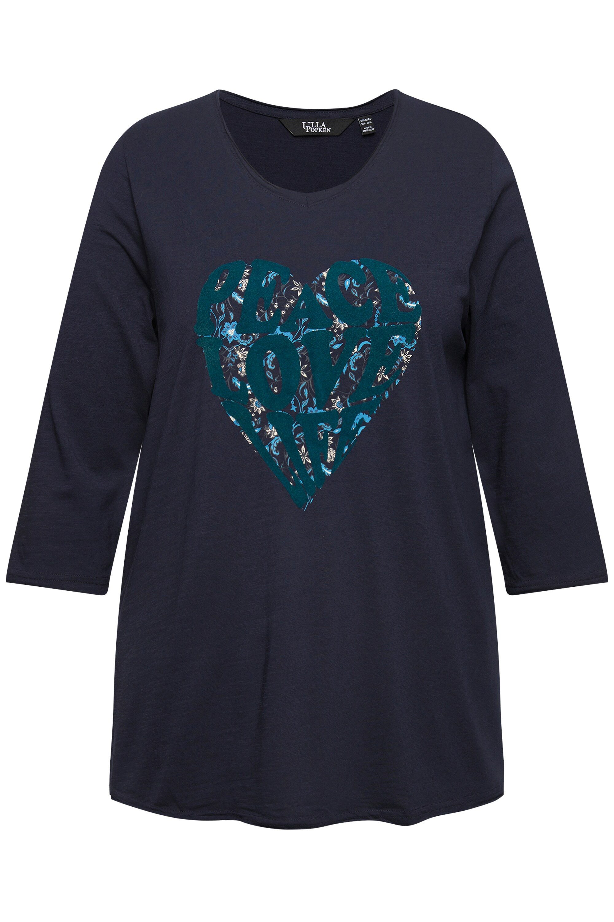 Ulla Popken T-Shirt Shirt Herzmotiv A-Linie günstig online kaufen