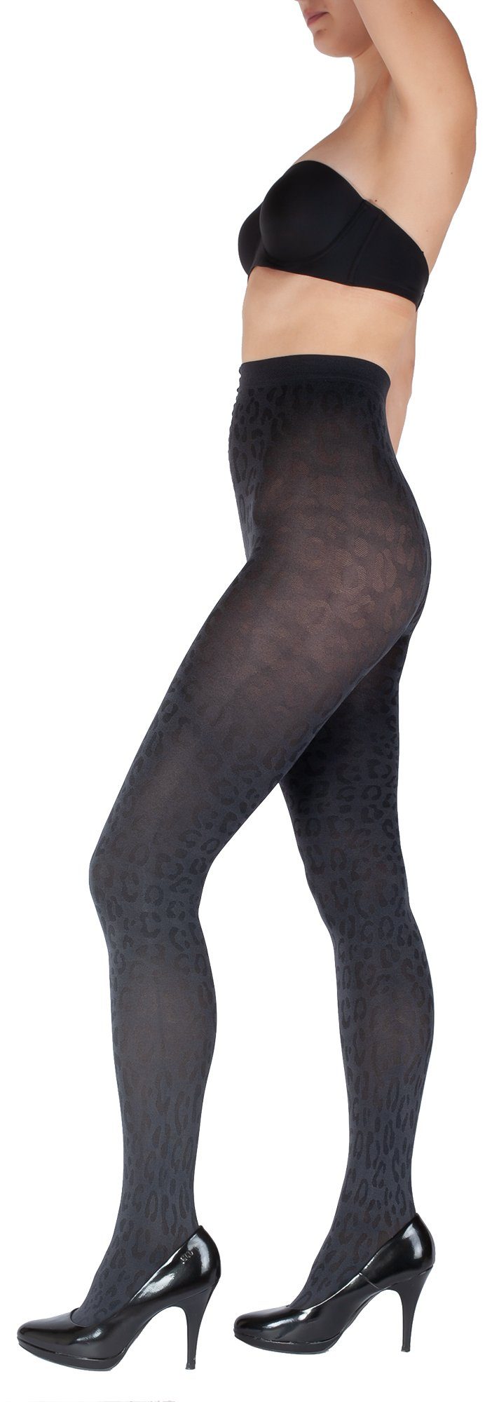 GIULIA Strumpfhose Leo Print Leopard Muster Strumpfhose 100 Den Animal Party gemustert 100 DEN (1 St)