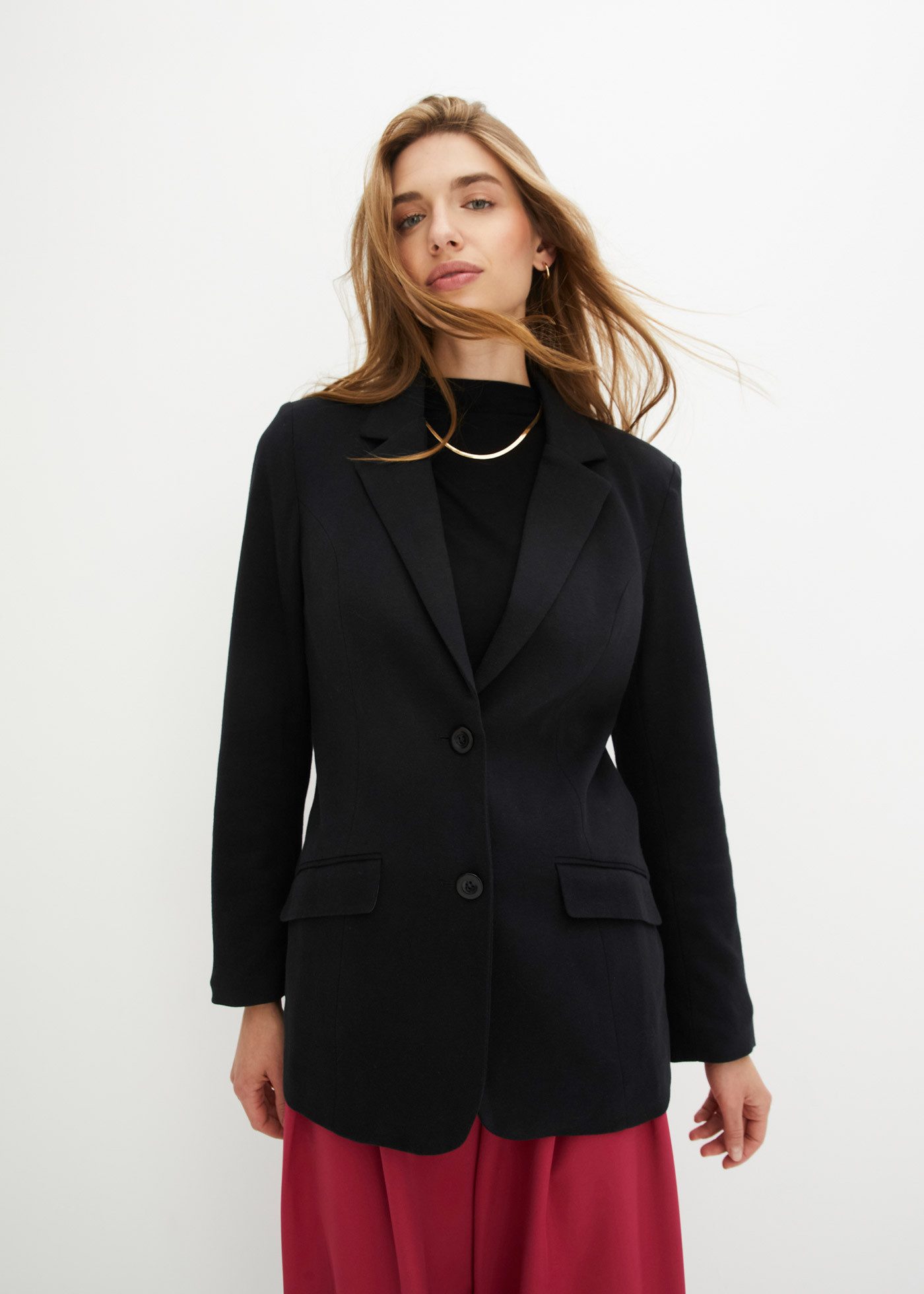 bonprix Jackenblazer (1-tlg) eleganter Schnitt, taillierte Passform, mit la günstig online kaufen