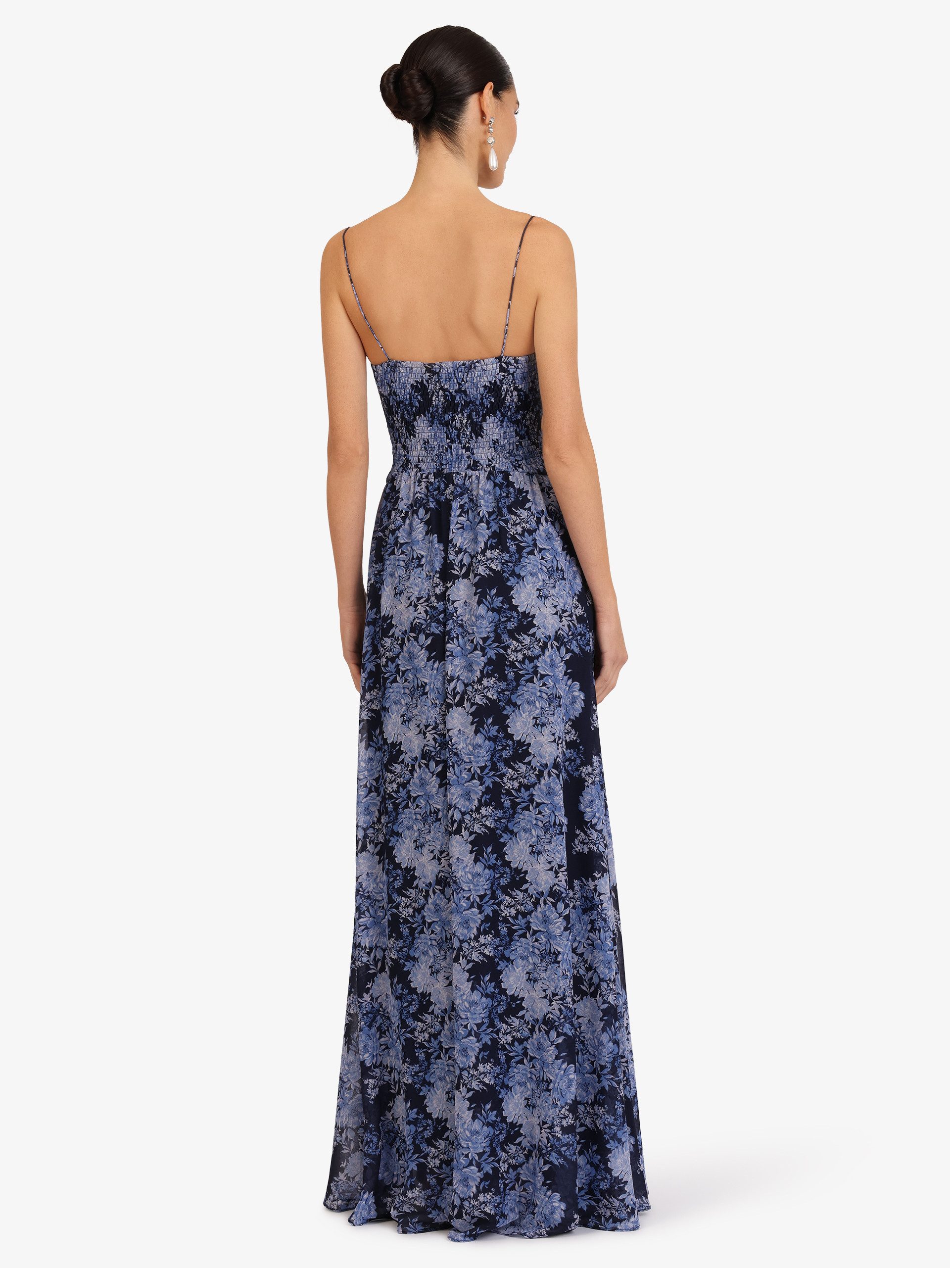 Kraimod Abendkleid mit Spaghettiträgern und Schlitz