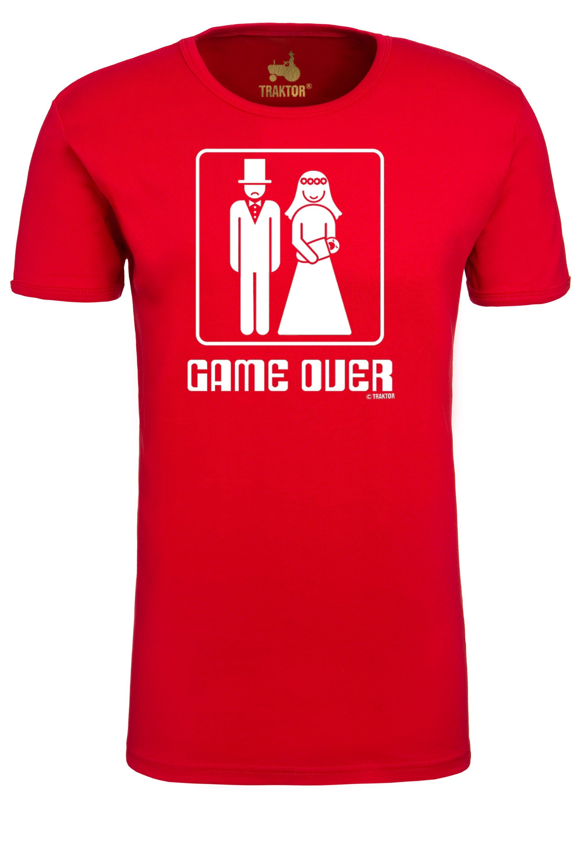 LOGOSHIRT T-Shirt Game Over mit lustigem Print rot