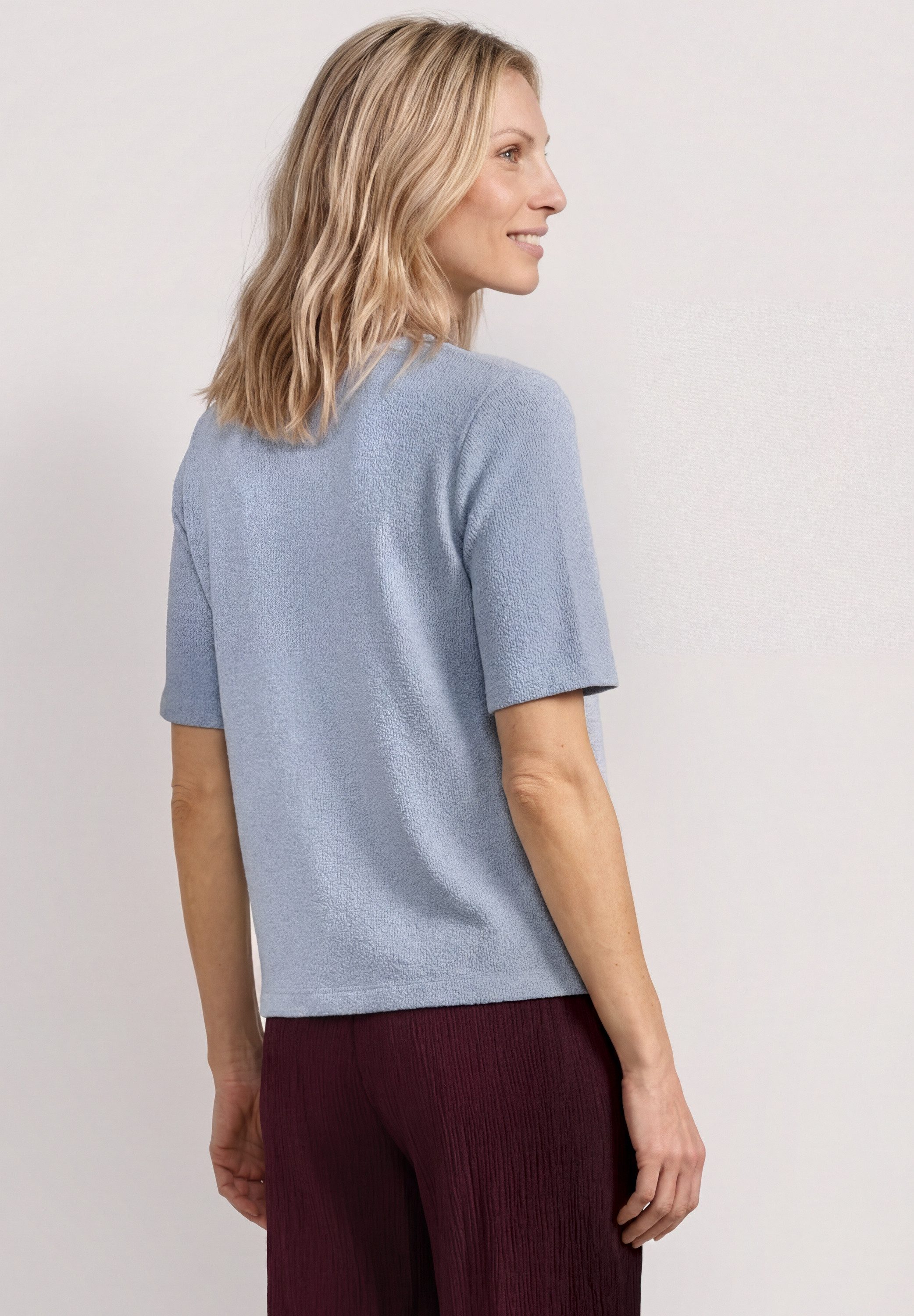 STREET ONE Kurzarmshirt Kurzarm Sommershirt im Strick-Look mit Rundhals – Bild 2 von 5