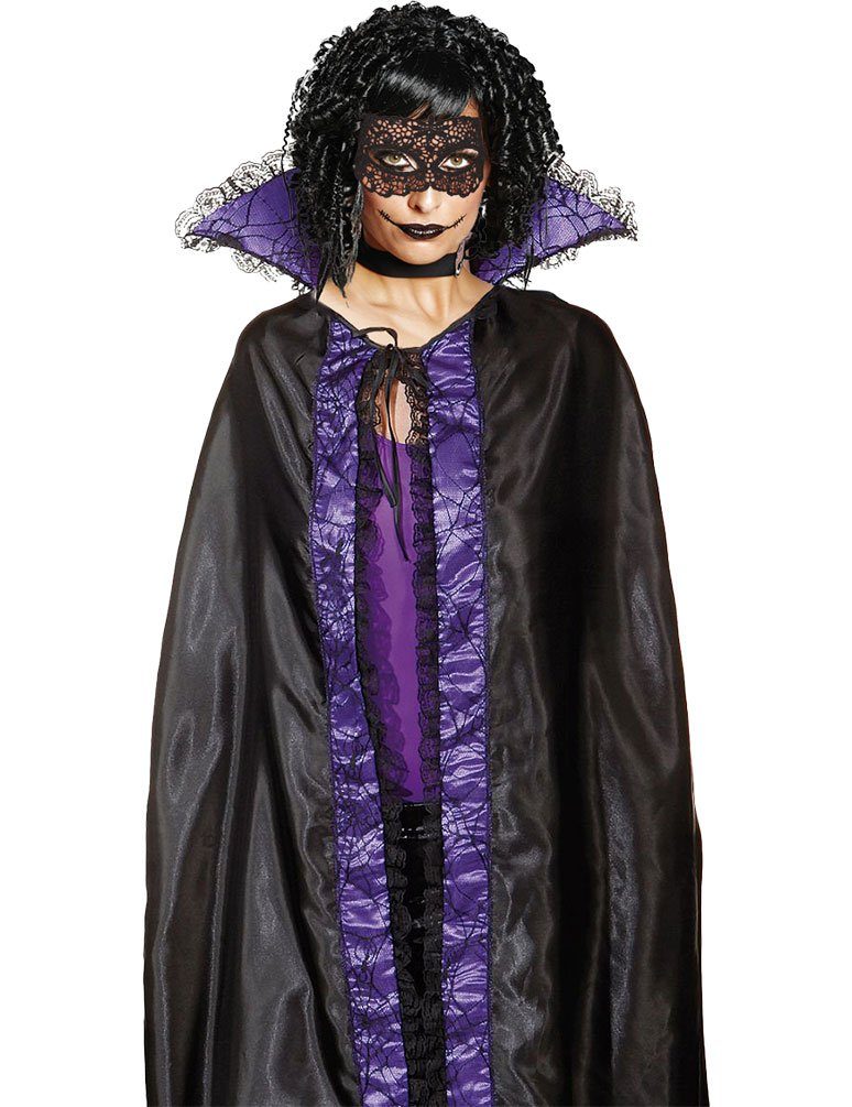 Karneval-Klamotten Kostüm Augenmaske schwarz mit Spitze, Larve Maske mit Spitze Damenmaske Karneval Fasching Halloween