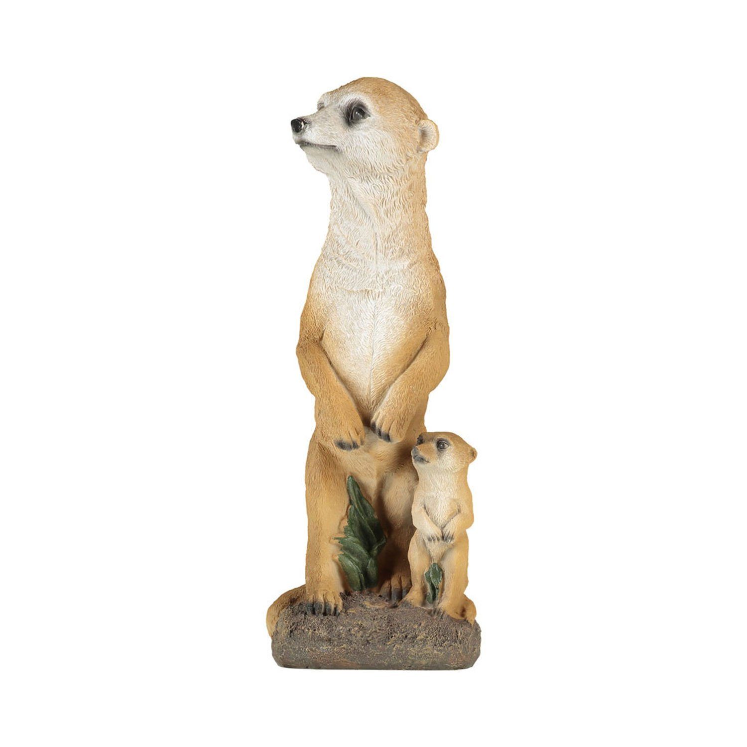 VERDOBA Gartenfigur Erdmännchen mit Kind Gartendeko Wetterfeste
