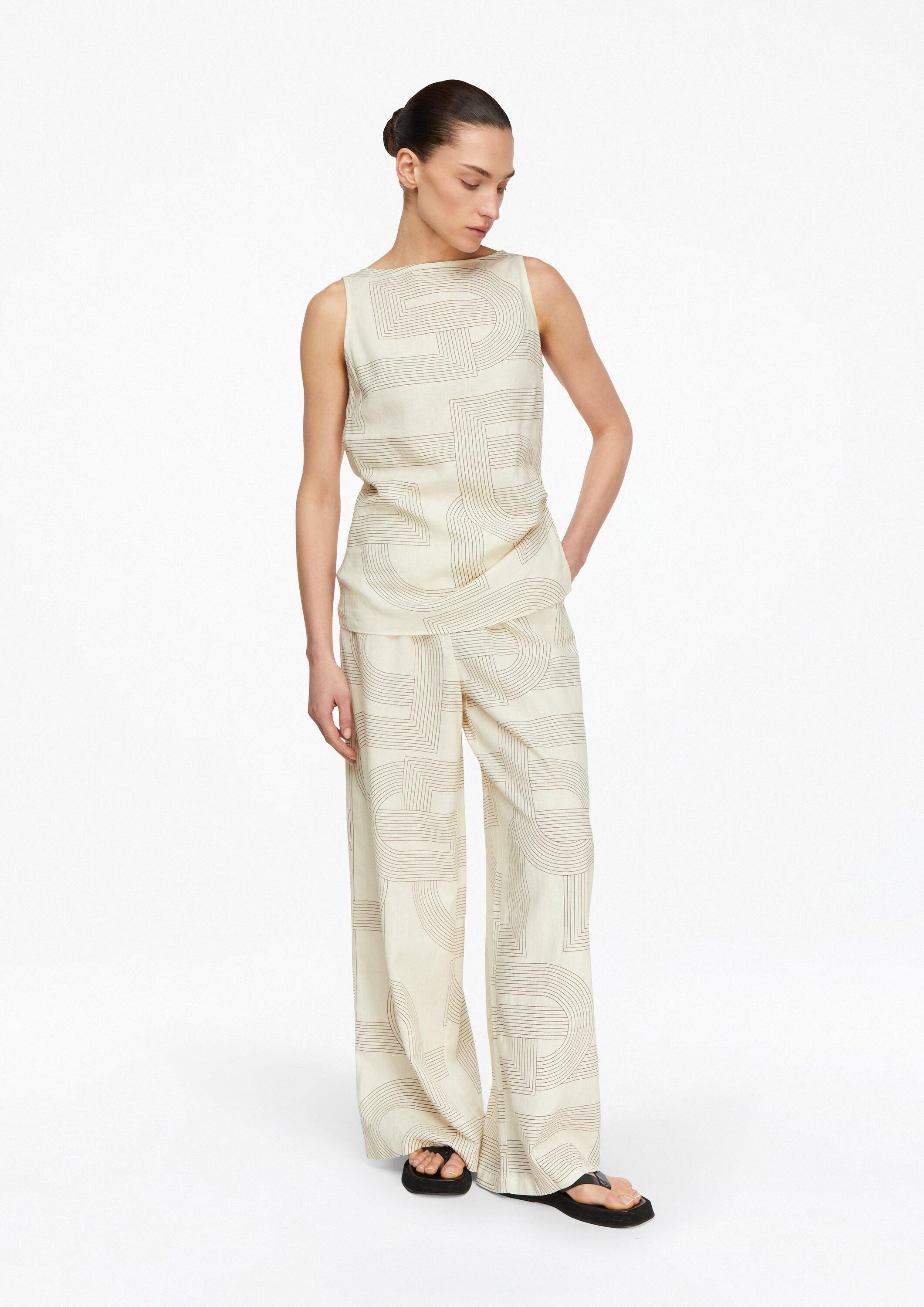comma Blusentop Bluse Top aus Leinenmix mit Reißverschluss und Raffungs-Detail – Bild 5 von 5