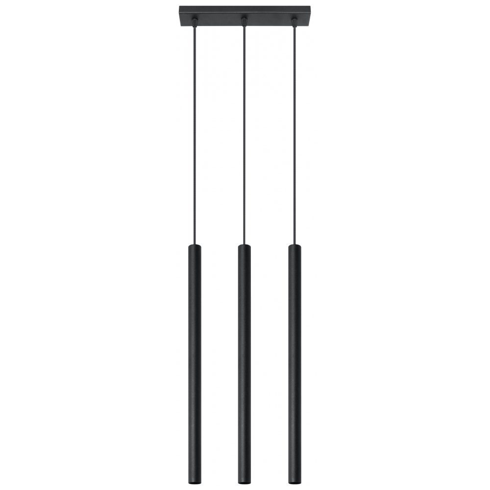 SOLLUX lighting Deckenleuchte Hängelampe Pendelleuchte PASTELO 3 schwarz, 3x G9, ca. 30x5x90 cm | Deckenlampen