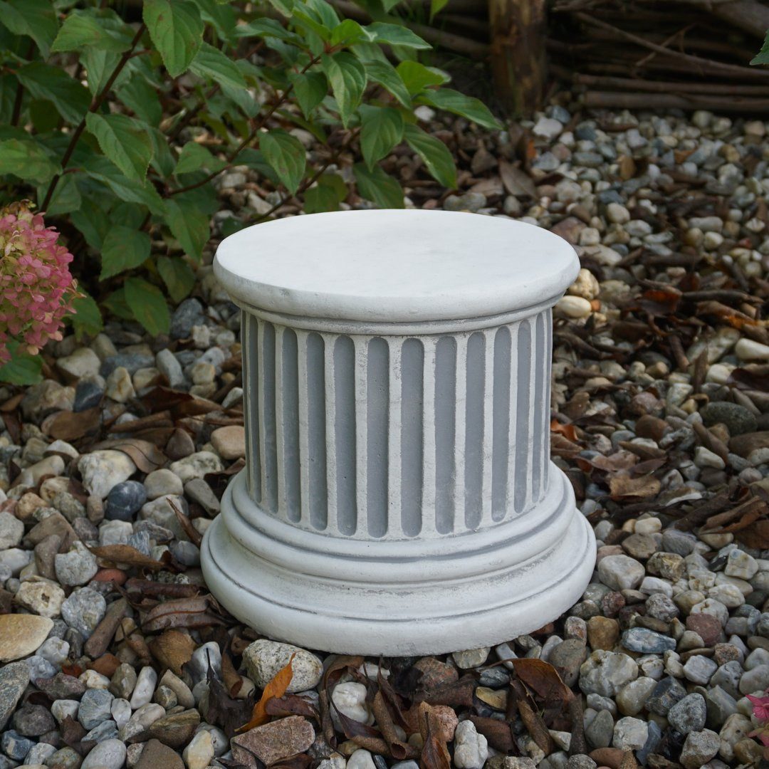 gartendekoparadies.de Gartensockel Eleganter Podest mit Kanneluren, Steinsockel, H. 22 cm, 17 kg, Frostsicher
