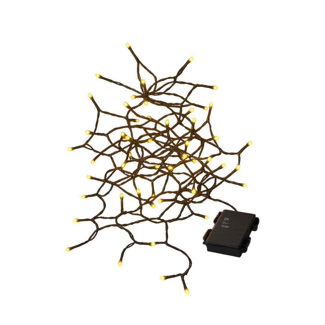 STAR TRADING Außen-Deckenleuchte LED Lichterkette Akku, Batteriebetriebene Outdoor-Lichterkette,Akku', 160 LEDs, Timer, warmw