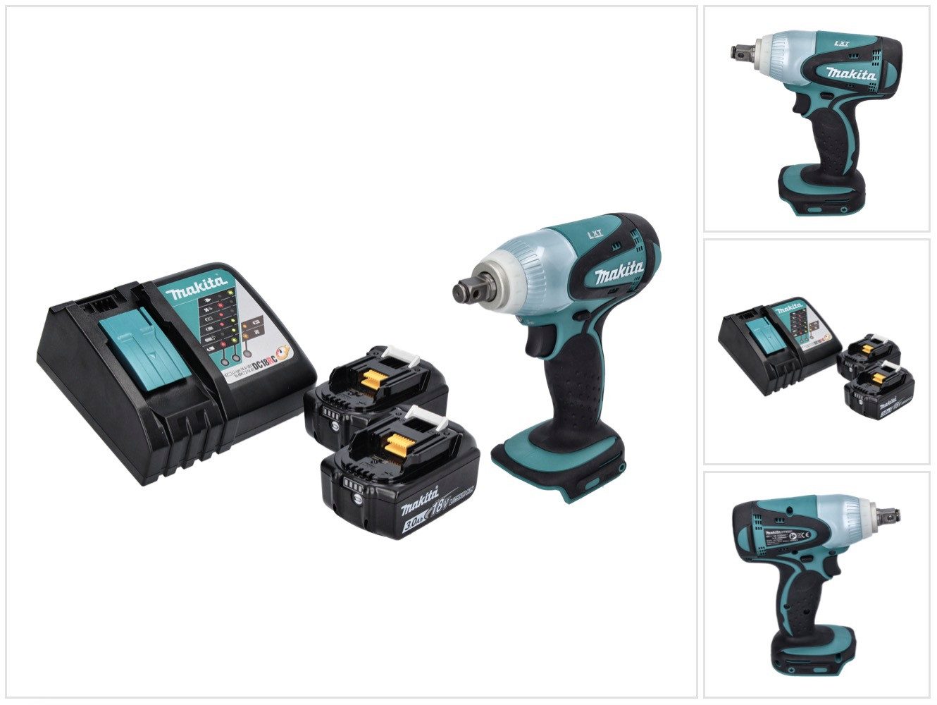Makita Akku-Schlagschrauber DTW 251 RF Akku Schlagschrauber 18 V 230 Nm 1/2" + 2x Akku 3,0 Ah + L