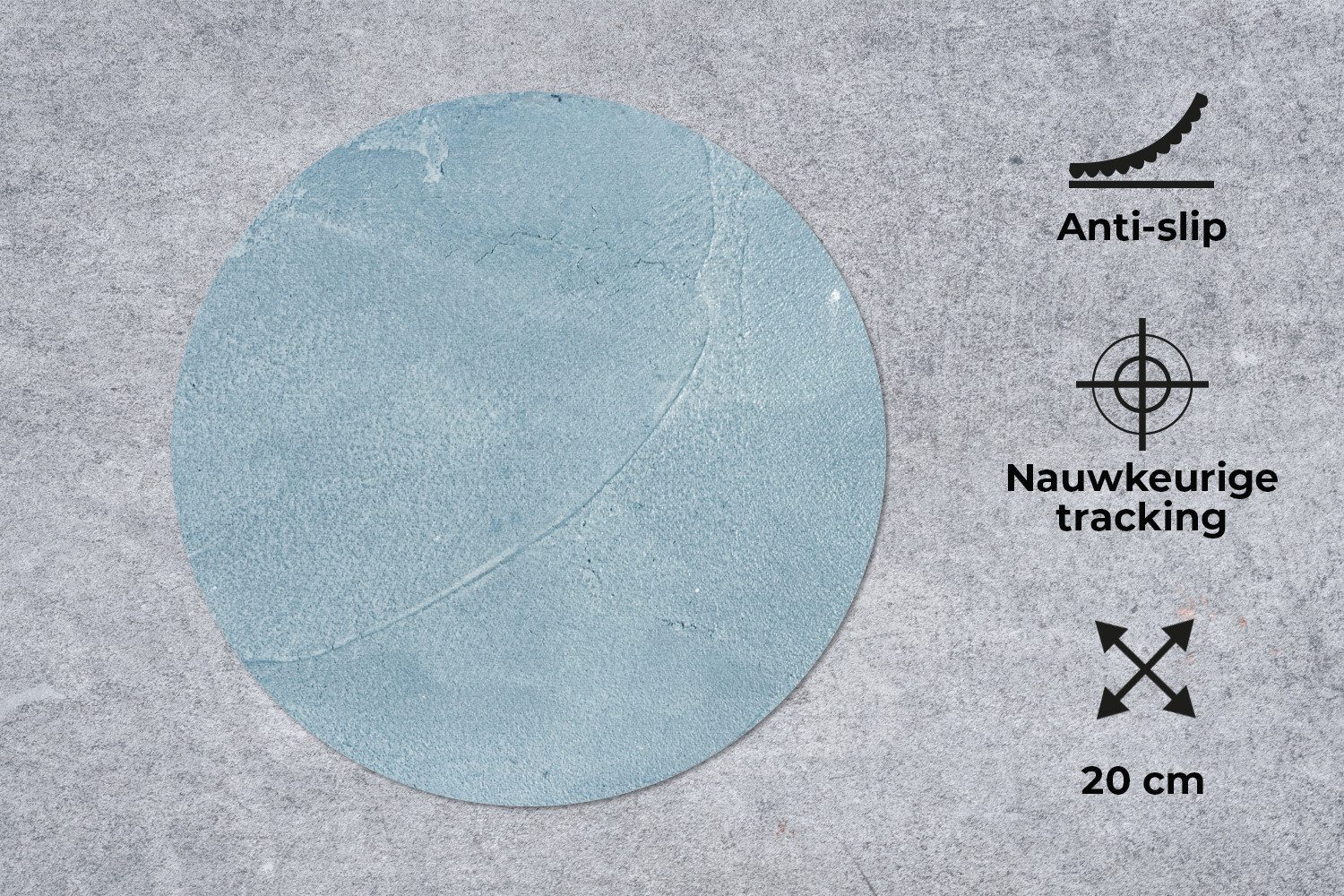 MuchoWow Mauspad Vintage - Beton - Textur (1-St), Büro für Tastatur und Maus, Mousepad Gaming, Rund 20x20 cm